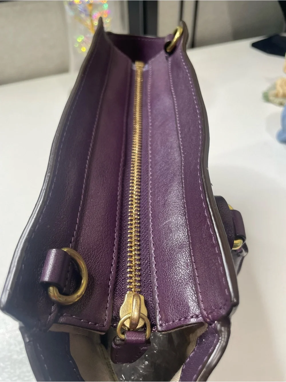 COACH Legacy Mini Tanner Purple Leather Crossbody Satchel Bag #48894